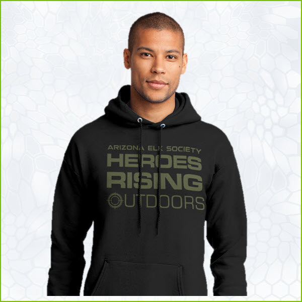 AES HRO Black Hoodie Pullover Green