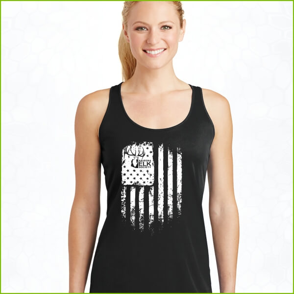 AES Flag Ladies Racerback Tank Black