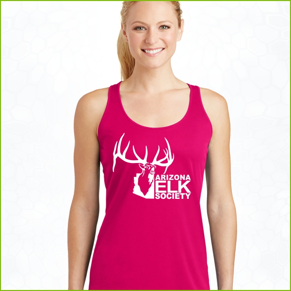 AES Logo Ladies Racerback Tank Pink Raspberry
