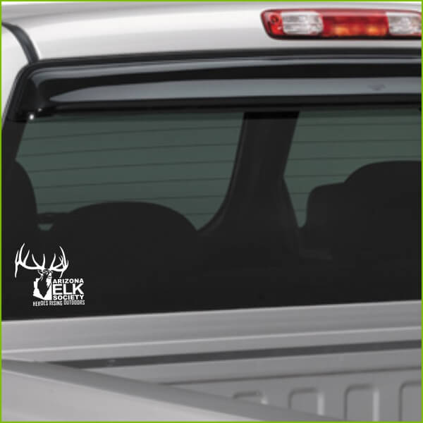 AES Logo Heroes Rising Outdoors Die Cut Sticker White 6x5
